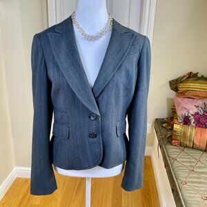 Nine West Blazer Pinstriped Gray Pink (6)